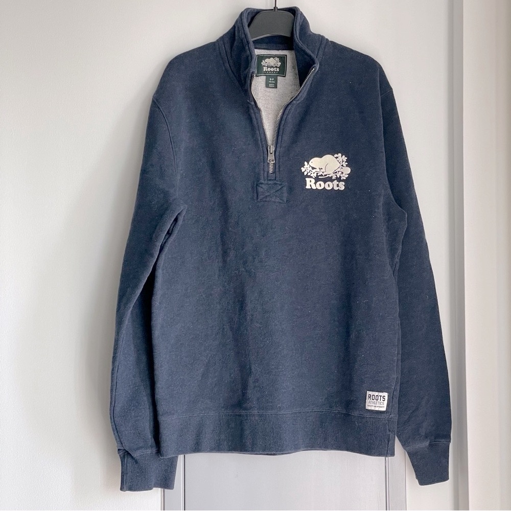 ROOTS Navy Half Zip-up Sweatshirt
